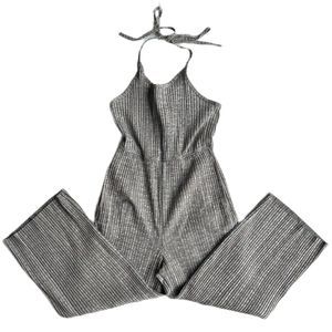 Urban Outfitters Gray Ribbed Halter Jumpsuit Women's Size Medium
